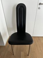 Schwarze Echtleder Stühle (6 Stück)