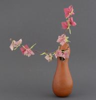 Antike Japanische Ikebana Hängevase Flaschenkürbis, signiert
