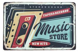 TAPES & RECORDS MUSIC STORE  - Blechschild  (neu/OVP)