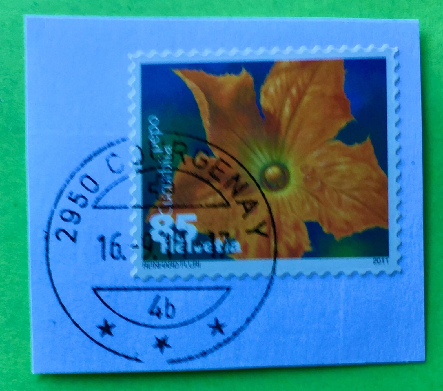 Alle Briefmarken: Nr.1376 Dauermarken Gemüseblüten 2011 mit Stempelt Zucchini – Gebraucht aus Aarau von Billa007