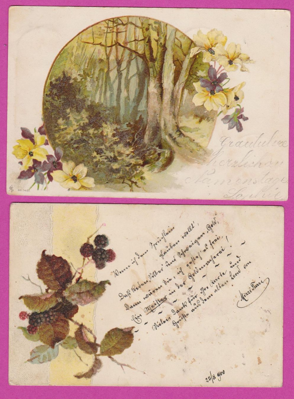 Cartes postales: Glimmerperlen   :   4 alte Ansichtskarten um 1900 – D'occasion à Vitznau par Ropaku
