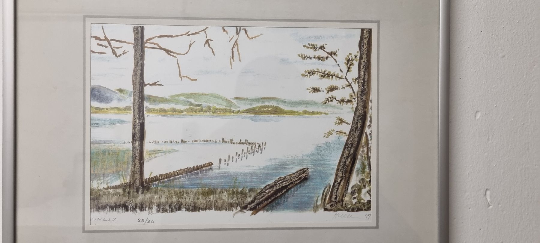 Dipinti: Wunderschönes Aquarellbild, Landschaft mit See, gerahmt – Usato da Moosseedorf venduto da dfe_s5hz 1