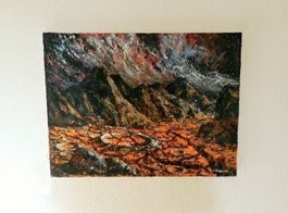 3x Original 1974 Ölgemälde Serie Sci-Fi Joachim LOEWA Berlin