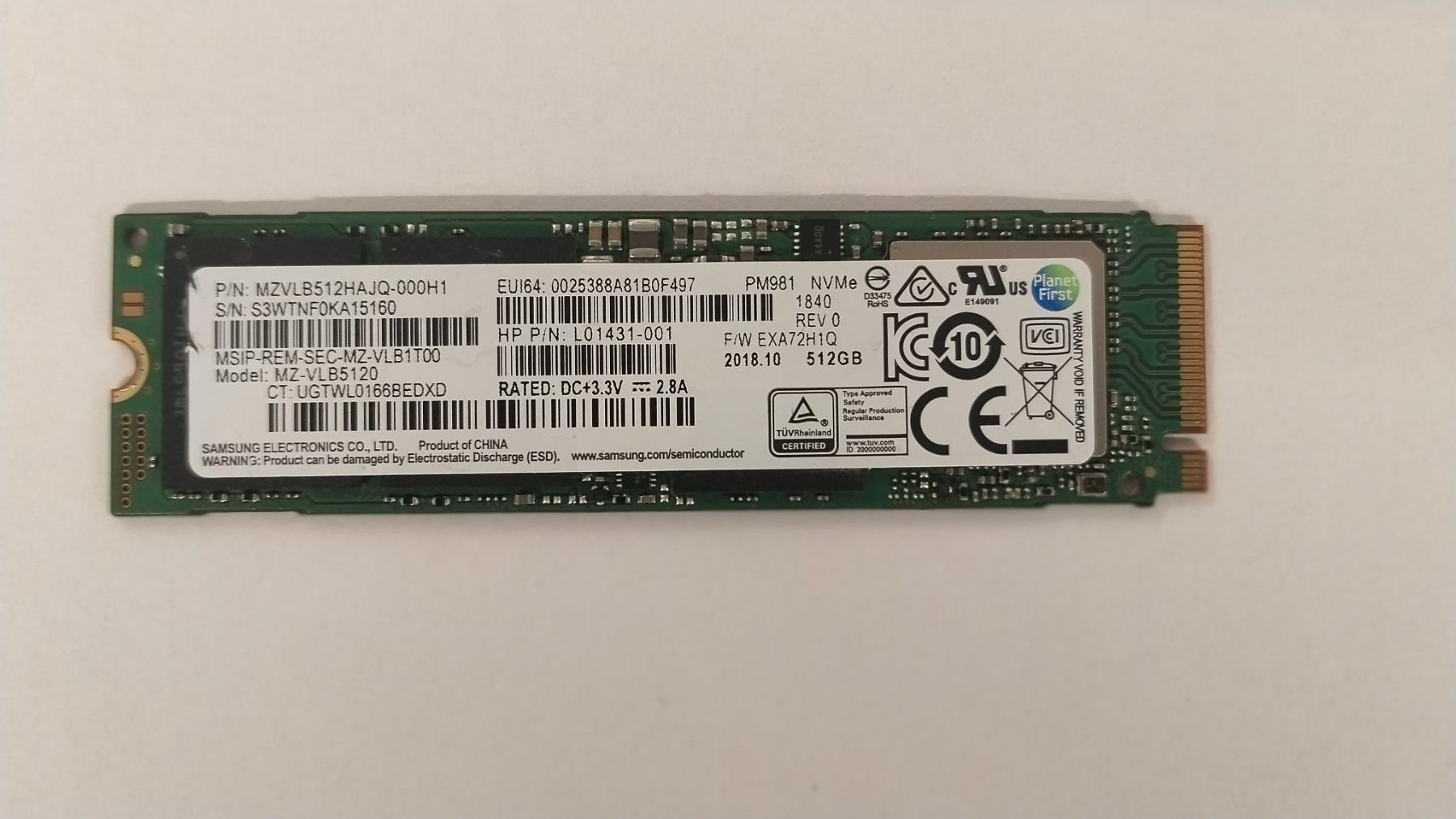 Samsung Dischi rigidi: Samsung SSD 512GB M.2 NVMe – Usato da Wallisellen venduto da mic_gg2g