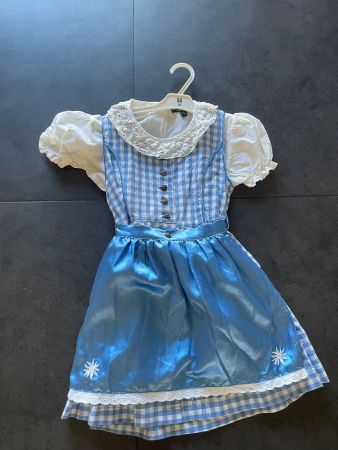 Dirndl Kinder Grösse 86/92 blau kariert mit weisser Bluse