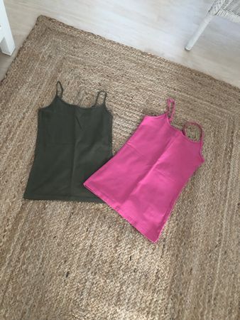2x Damen Tops, rosa und khaki Grösse S Zustand neu