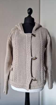 Damen Strickjacke mit Kapuze beige MAX MARA Gr. L