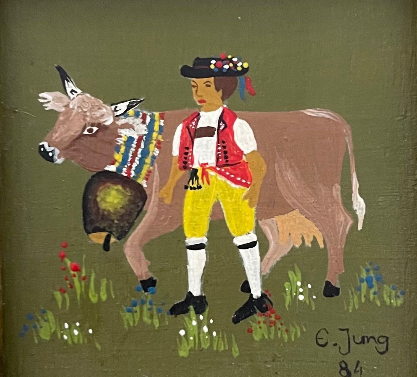 Dipinti: E.Jung Miniatur Appenzeller Gemälde – Usato da Müllheim Dorf venduto da Othmar73 1