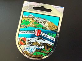 Furka Grimsel Rhonegletscher Alter Aufkleber