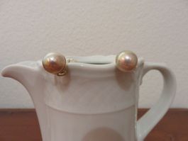 Ohrstecker Perlen, Ohrringe Gelbgold 18K
