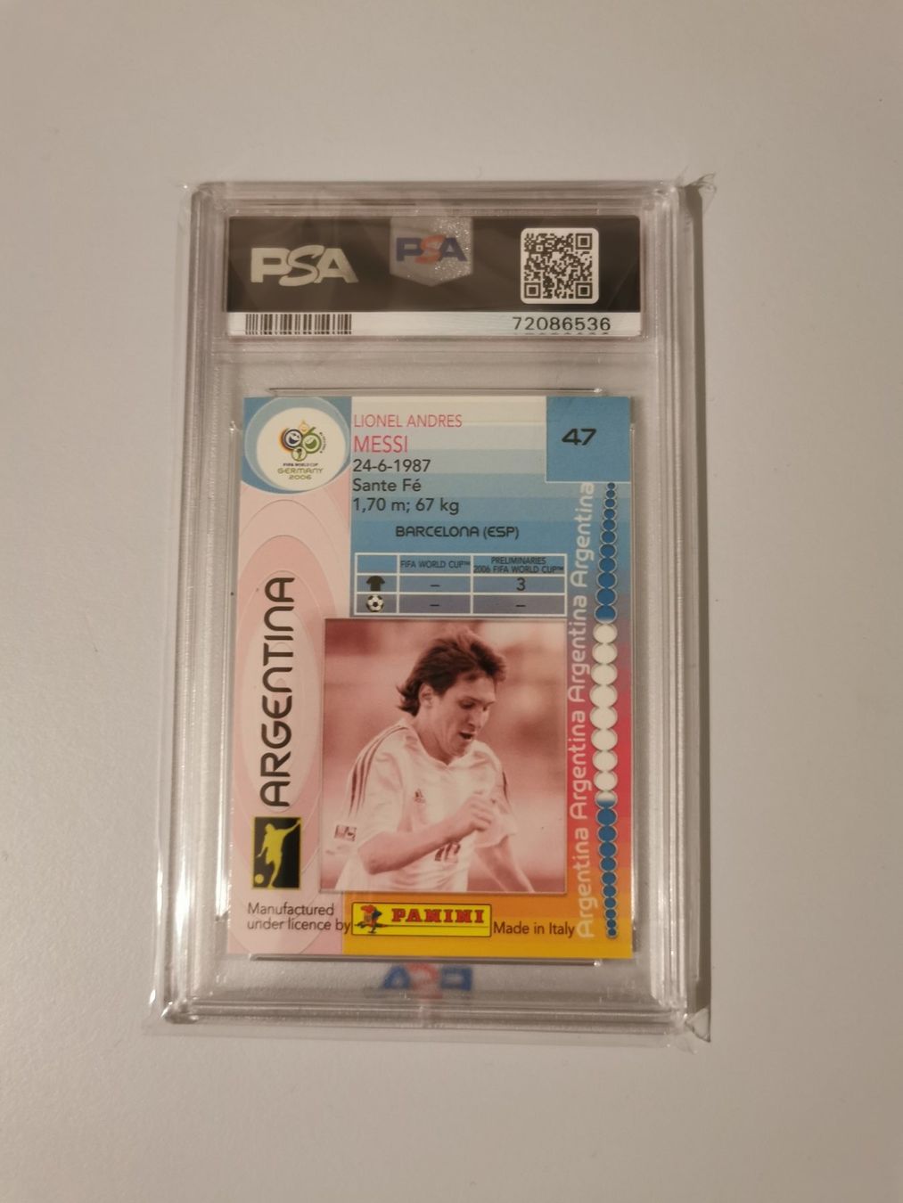 Panini Carte collezionabili: Panini World Cup 2006 Lionel Messi RC PSA 6 – Usato da Ostermundigen venduto da DaCards 1