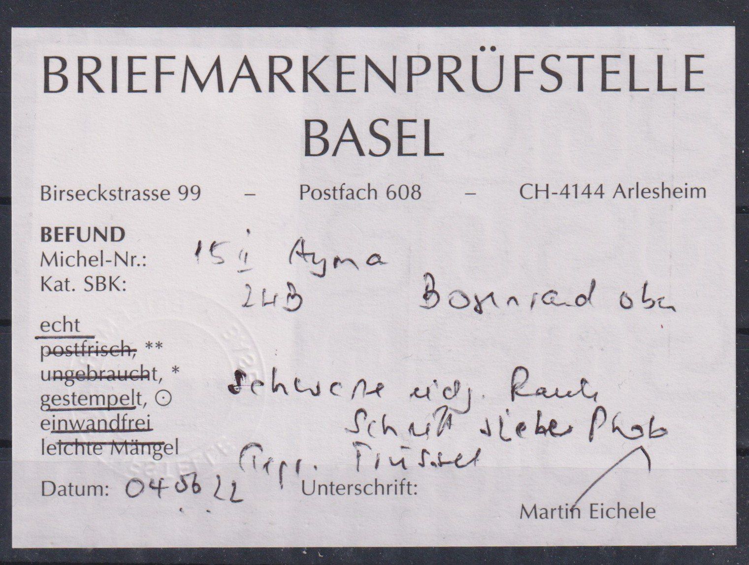 Tutti i francobolli: TOP Strubel 24B, Befund einwandfrei+++ – Usato da Samnaun-Compatsch venduto da Marken-Murk 2