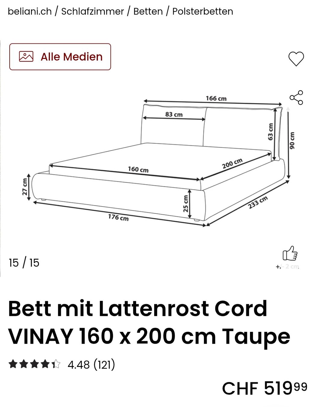 Lattenroste: letto 160x200 – Neu (gemäss Beschreibung) aus Allschwil von TS. 1