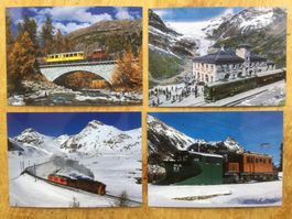 4 Postkarten RhB Rhätische Bahn Club 1889 Bernina Nostalgie