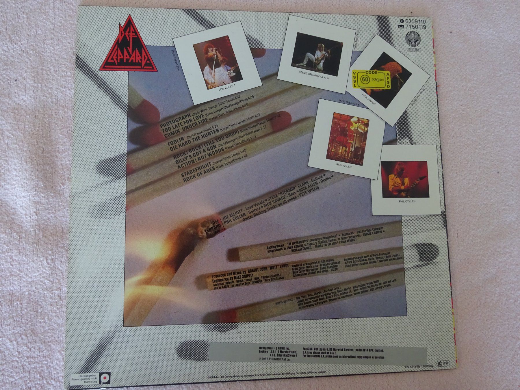 Dischi in vinile: DEF LEPPARD ** PYROMANIA ** EXCELLENT – Usato da Luzern venduto da xrayspex99 2