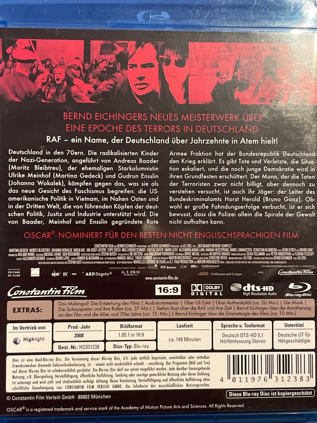 Tutti i DVDs: Der Baader Meinhof Komplex (2008) – Usato da Waldenburg venduto da Gonzo8 1