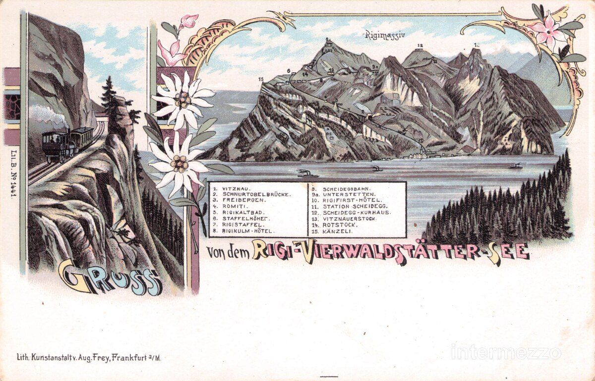 Ansichtskarten: Rigi // ca. 1900 Litho Vierwaldstätter See – Gebraucht aus Basel von intermezzo12