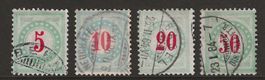 1883 : Porto Ausgaben Nr. 17AK - 20AK mit Farb-Abart