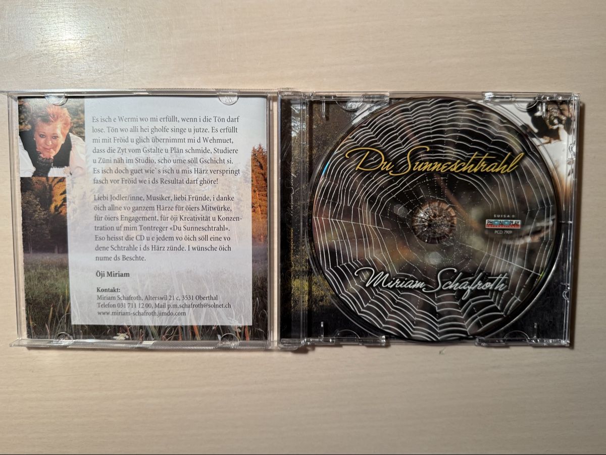 CD: Miriam Schafroth - Du Sunneschtrahl - CD – Usato da Oberried Brienz venduto da Chyara 2