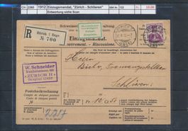 1912 Einzugsmandat, "Zürich - Schlieren"
