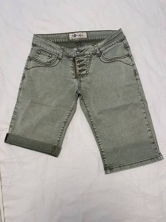 Denim Bermudas in Khaki/Oliv
