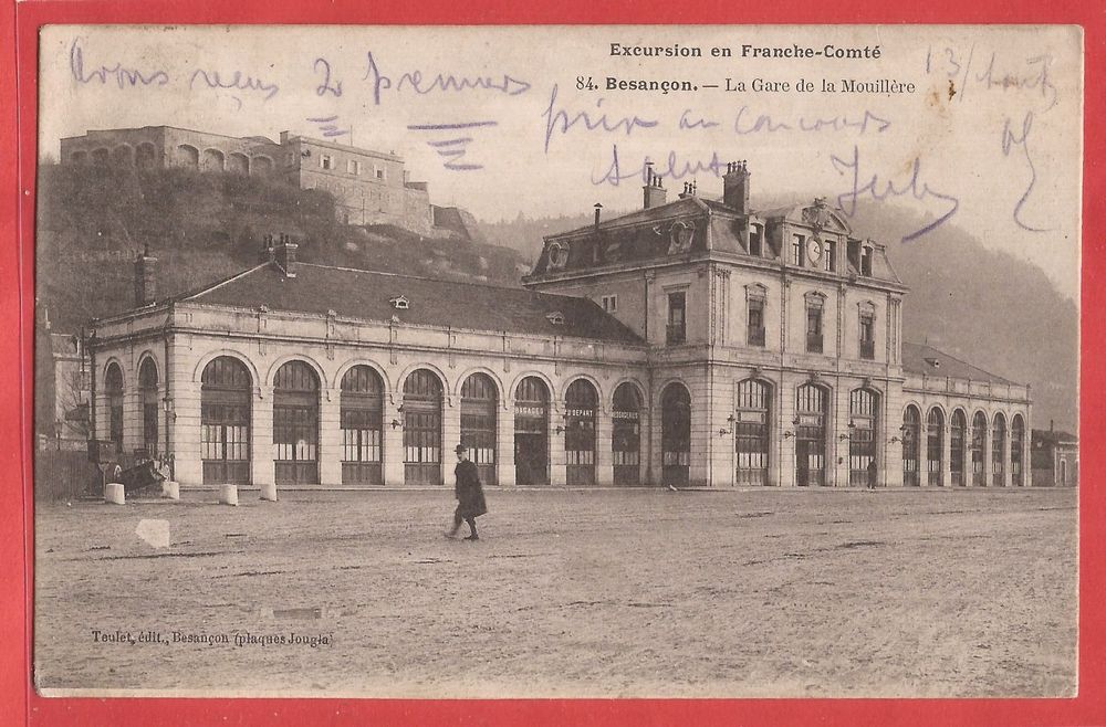 agrandissement carte postale Gare de la Mouillere 25 BESANCON