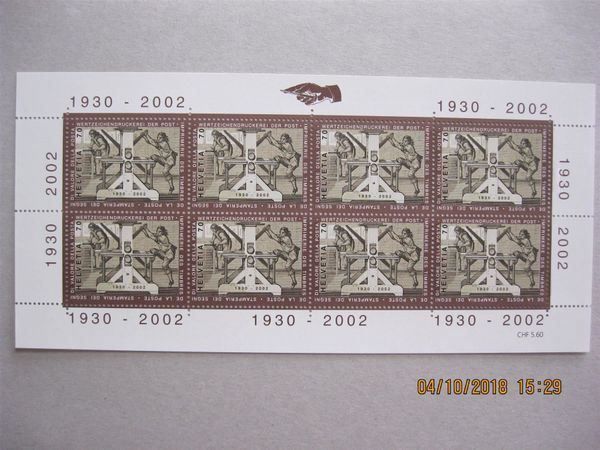 Alle Briefmarken: 2002 Wertzeichendruckerei Bern postfrisc – Neu (gemäss Beschreibung) aus Affoltern am Albis von Andrezc