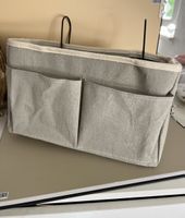 Betttaschen Organizer grau Filz mit Haken Aufbewahrung