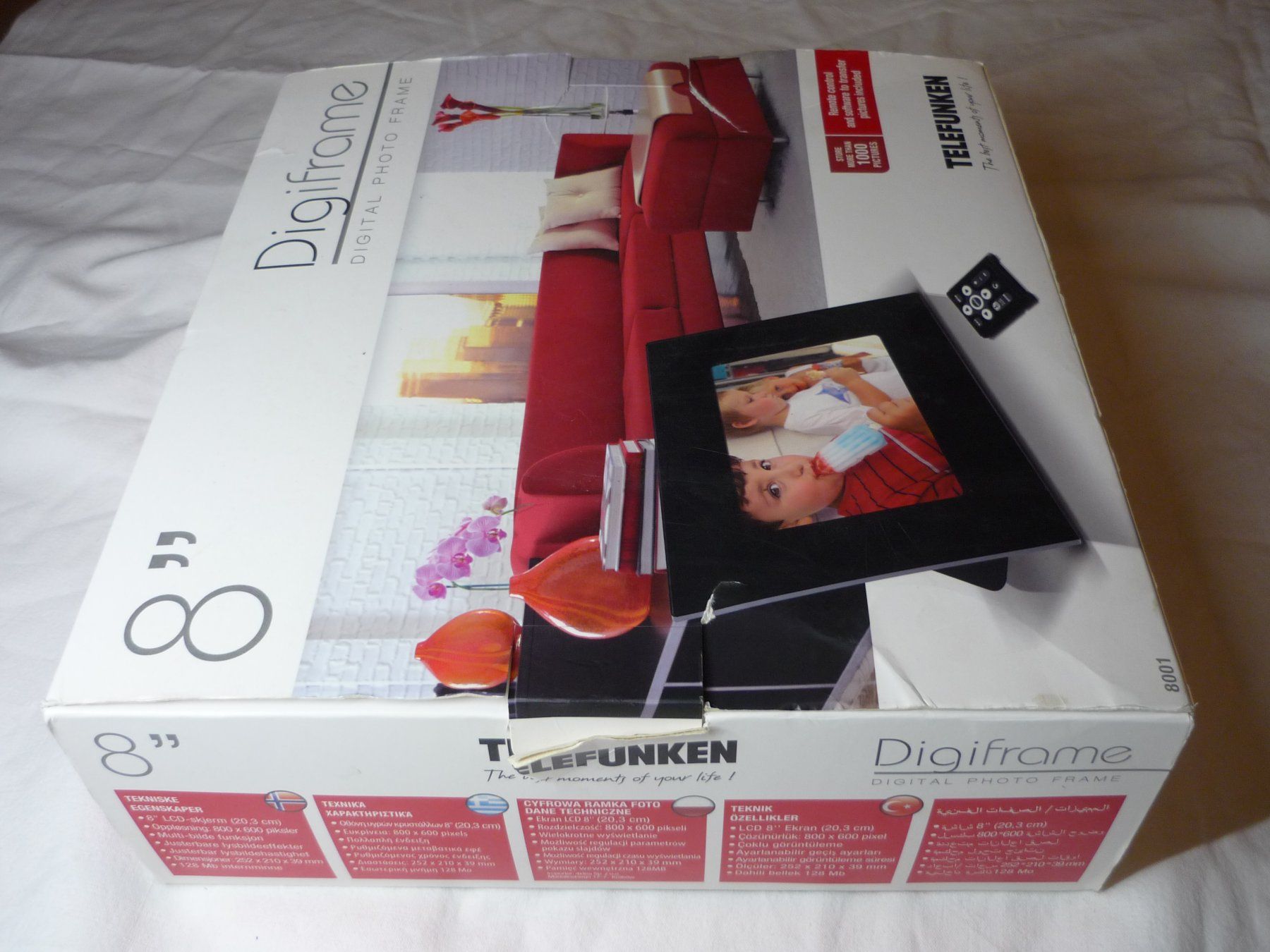 Telefunken Cornici: Telefunken Digiframe 8" LCD MB Digital Foto Bilderrahmen – Nuovo e nell'imballaggio originale da Beringen venduto da Flatretriever 1