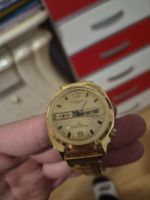 Goldene Esperanto Uhr mit Kalender, Automatic, 21 Steine