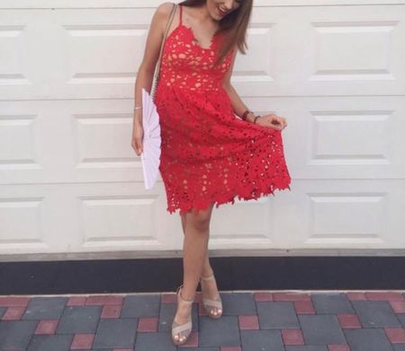 Ab 1.- / Elegantes rotes Kleid Grösse 38 Vero Moda