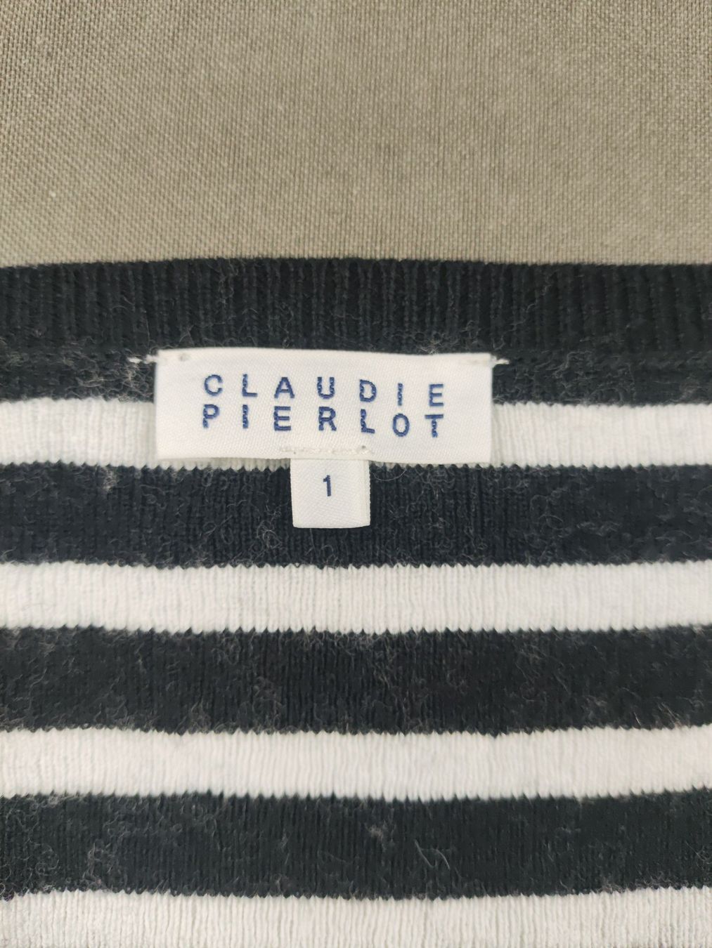 Claudie Pierlot Pullover & Sweatshirts: CLAUDIE PIERLOT | pull léger maille fine noir blanc | S – Gebraucht aus Bonfol von Elise.Str 3
