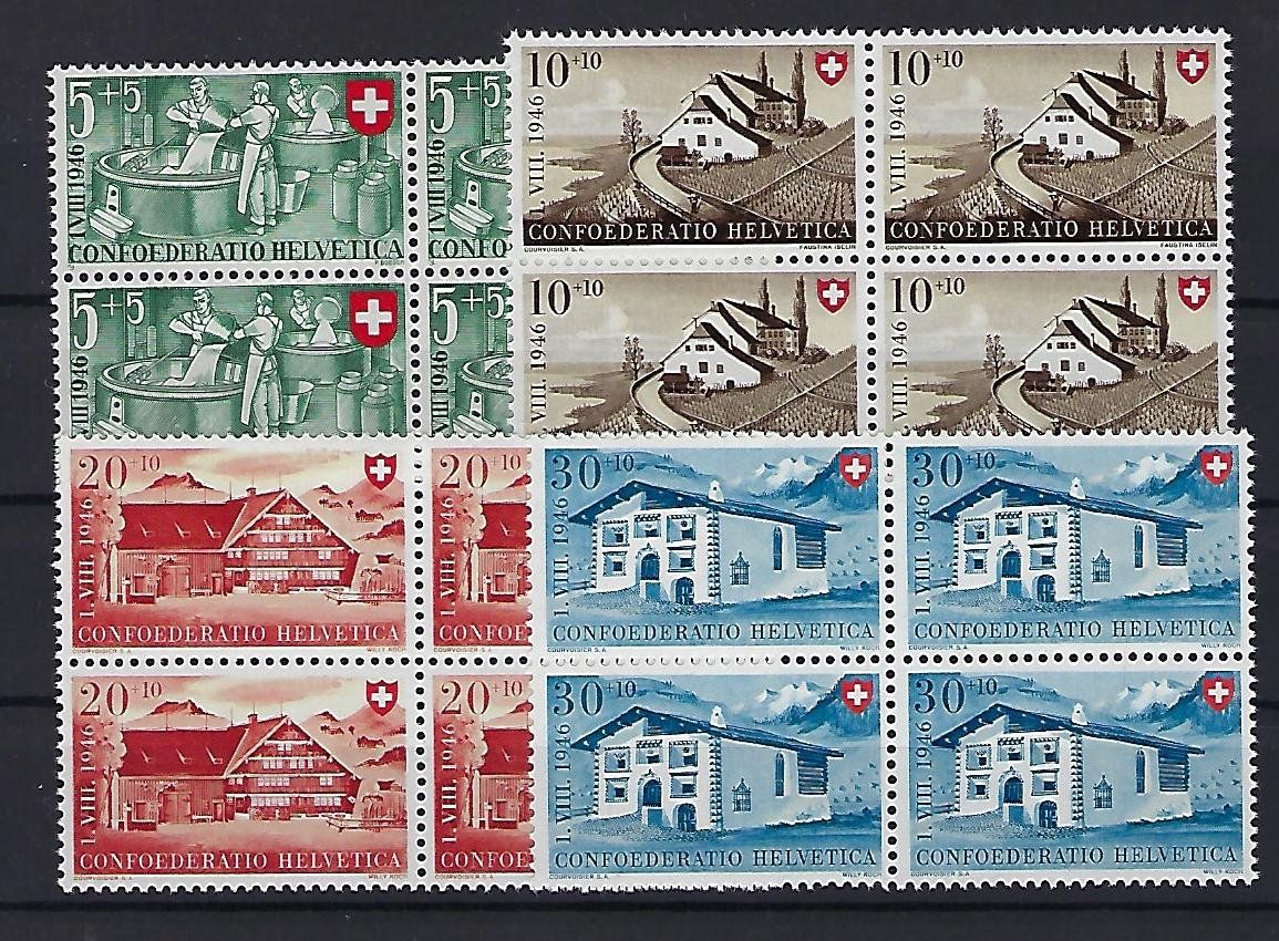 Tutti i francobolli: 1946 Pro Patria Viererblocks postfrisch  15759 – Usato da Lunden venduto da Animus999