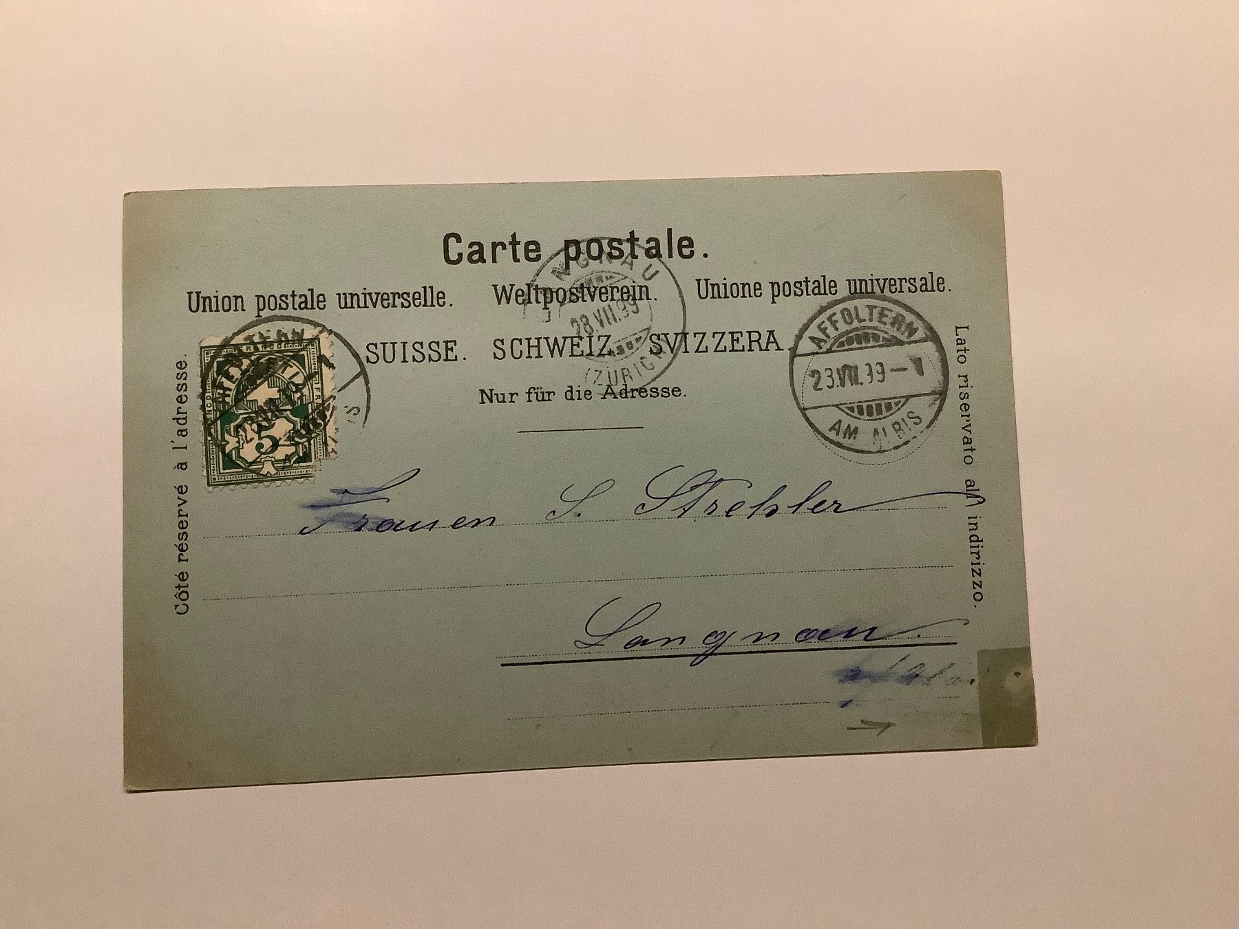 Cartoline postali: GRUSS aus AFFOLTERN a.A. ZH 1906 – Usato da Lufingen venduto da Rac0 1