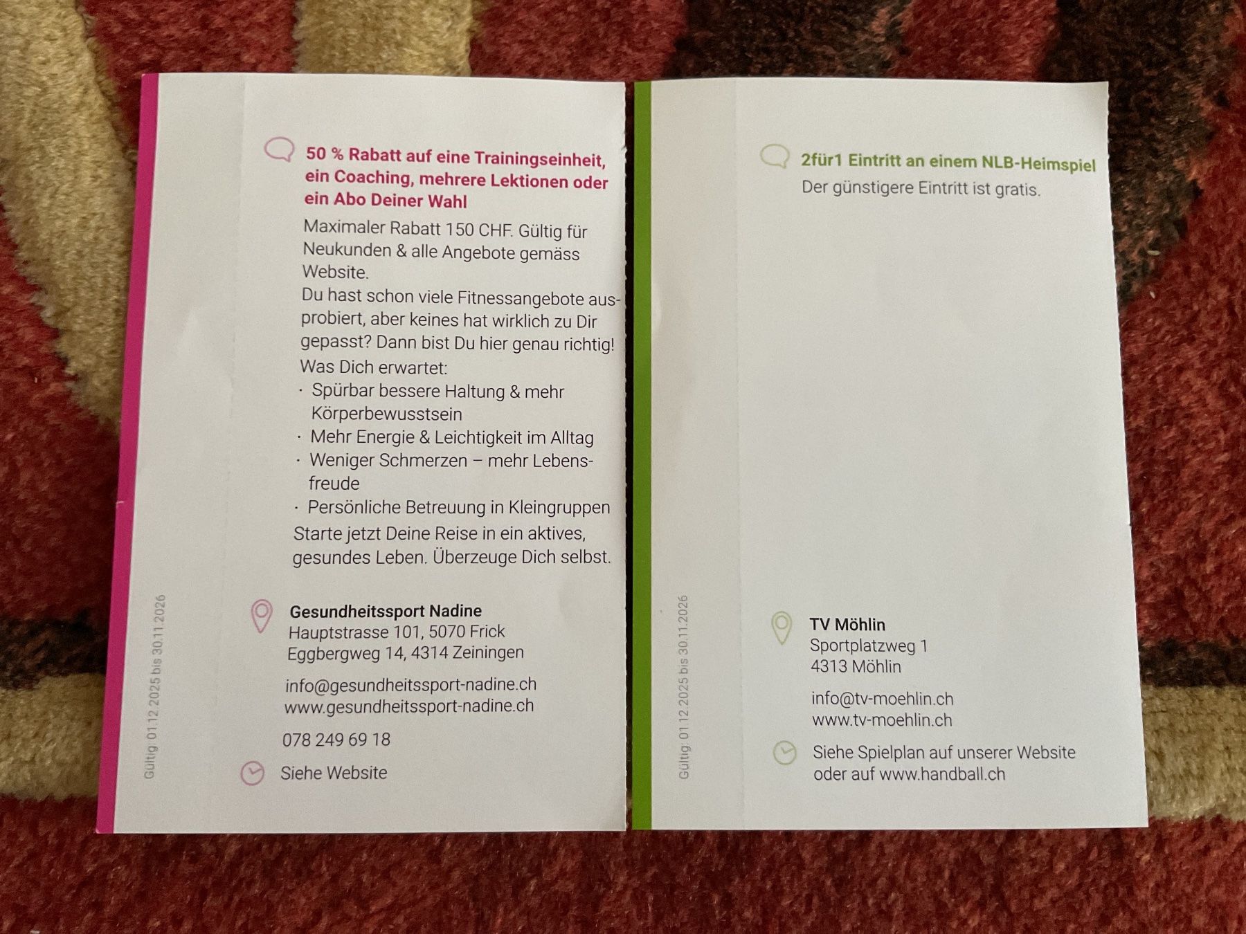 Gutscheine: 7 bons de réductions à diverses endroits – Neu (gemäss Beschreibung) aus Düdingen von Yellow 4