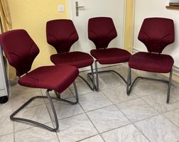 4x Giroflex Freischwinger Stuhl Bordeaux | WIE NEU