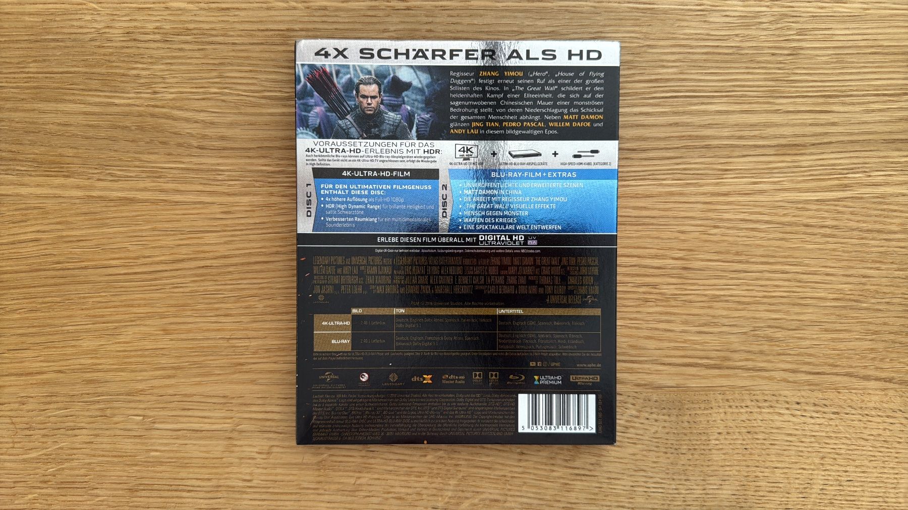 Tutti i DVDs: The Great Wall - 4K UHD Blu-Ray – Usato da Wallisellen venduto da Art_Vendorlay 1