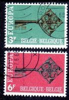BELGIEN 2 EUROPAMARKEN SCHLÜSSEL 1968 GESTEMPELT - E388