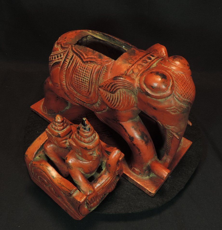 Figuren: alte Elefantenfigur mit Reitern aus Myanmar – Gebraucht aus Duggingen von roterbambus 6