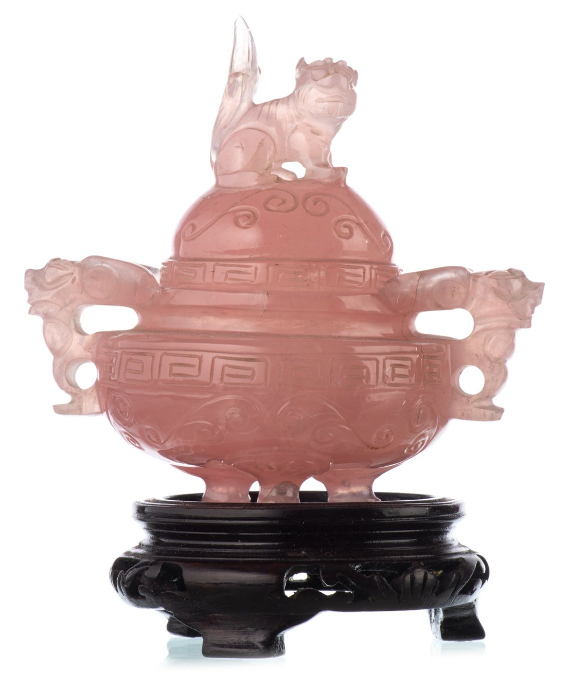 Statuette: CHINE - Brûle-parfum tripode en quartz rose – Usato da Gland venduto da Gauthama