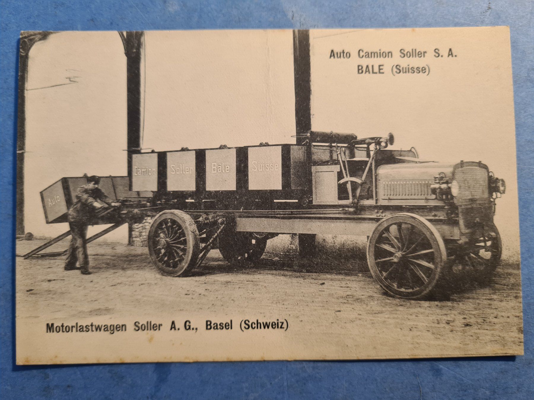 Cartoline postali: MOTORLASTWAGEN SOLER A.G. BASEL SCHWEIZ 1908 – Usato da Bellevue venduto da BURGOLMANIA