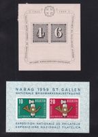 2 Stk. CH Briefmarken Blocks 1943 & 1959
