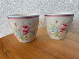 2x tolle Greengate Becher/Tasse, blumig, neuwertig