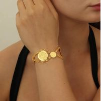 18k vergoldete Armband mit Münzen, verstellbar