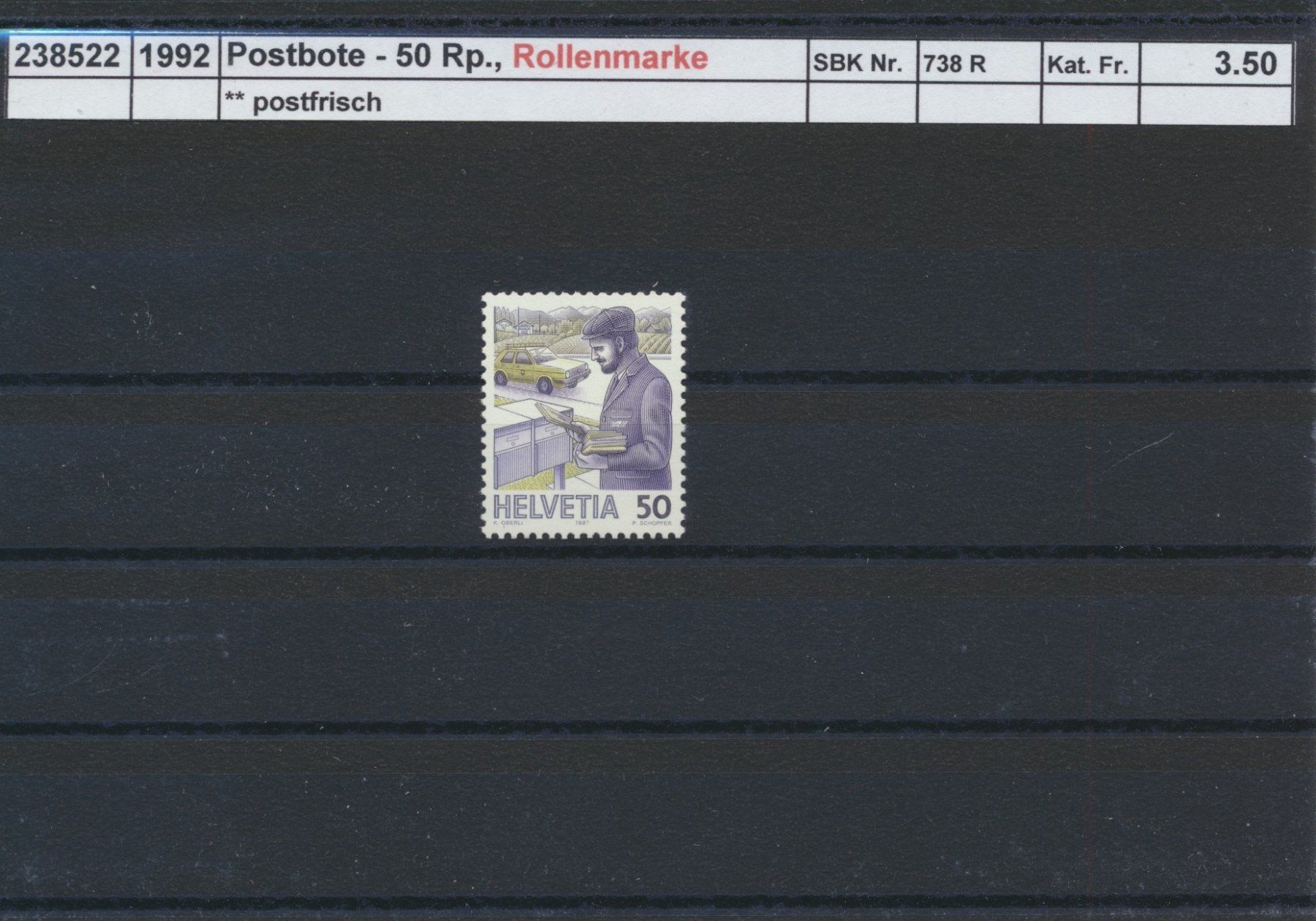 Tous les timbres: 1988 "Postbote" - Rollenmarke, ** postfrisch – Neuf (Voir description) à Winterthur par Zupogeru