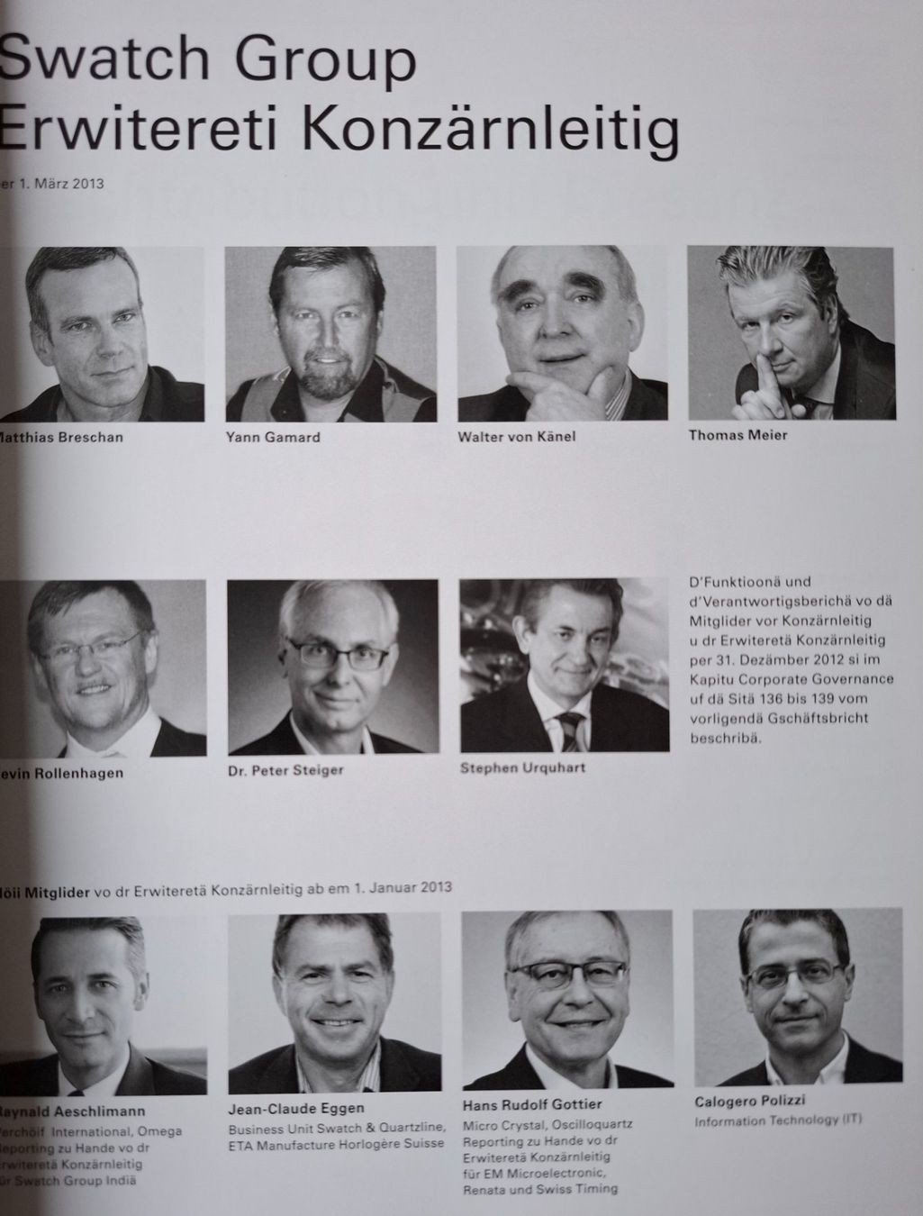 Bücher: Swatch Group Gschäftsbricht 2012, Eimaligi Dialäkt-Usgaab! – Gebraucht aus Grenchen von Schlussliecht 4