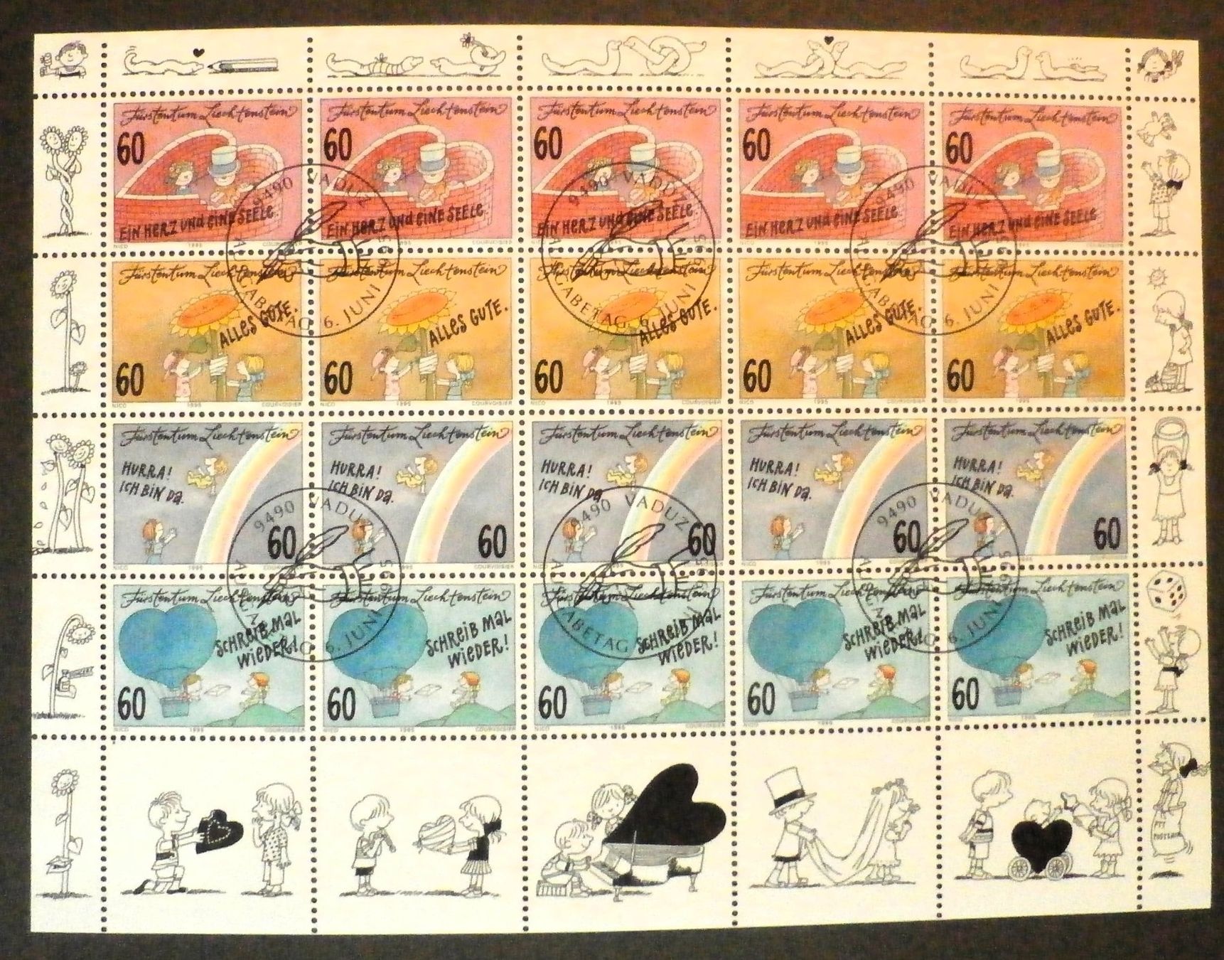 Tutti i francobolli: FL 1995 Spass am Brief ET – Usato da Kehrsatz venduto da Bernherb2