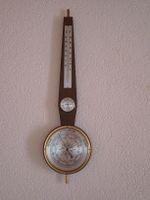 Wetterstation Holz Messing Barometer Thermometer gebraucht