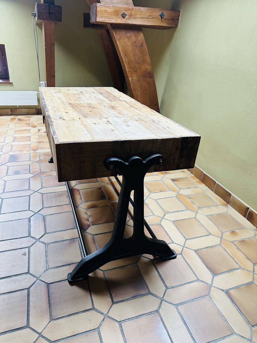 Tavoli: Unique Industrial Style Wooden  Table with Drawer – Usato da Vevey venduto da ledidream 8