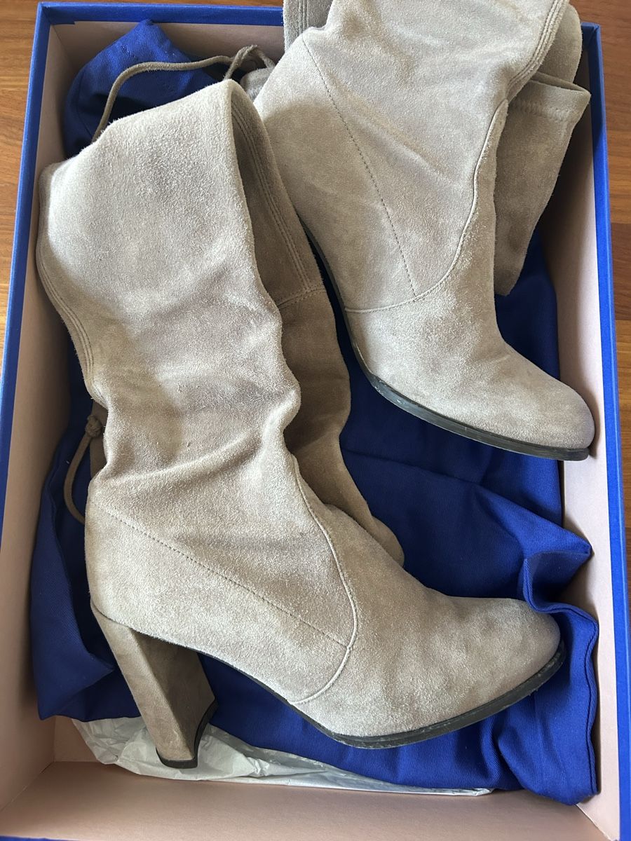 Stuart Weitzman Damenschuhe: Stuart Weitzman Overknee Stiefel, Wildleder, Gr. 39 – Neu (gemäss Beschreibung) aus Oberrieden von Mlew 1